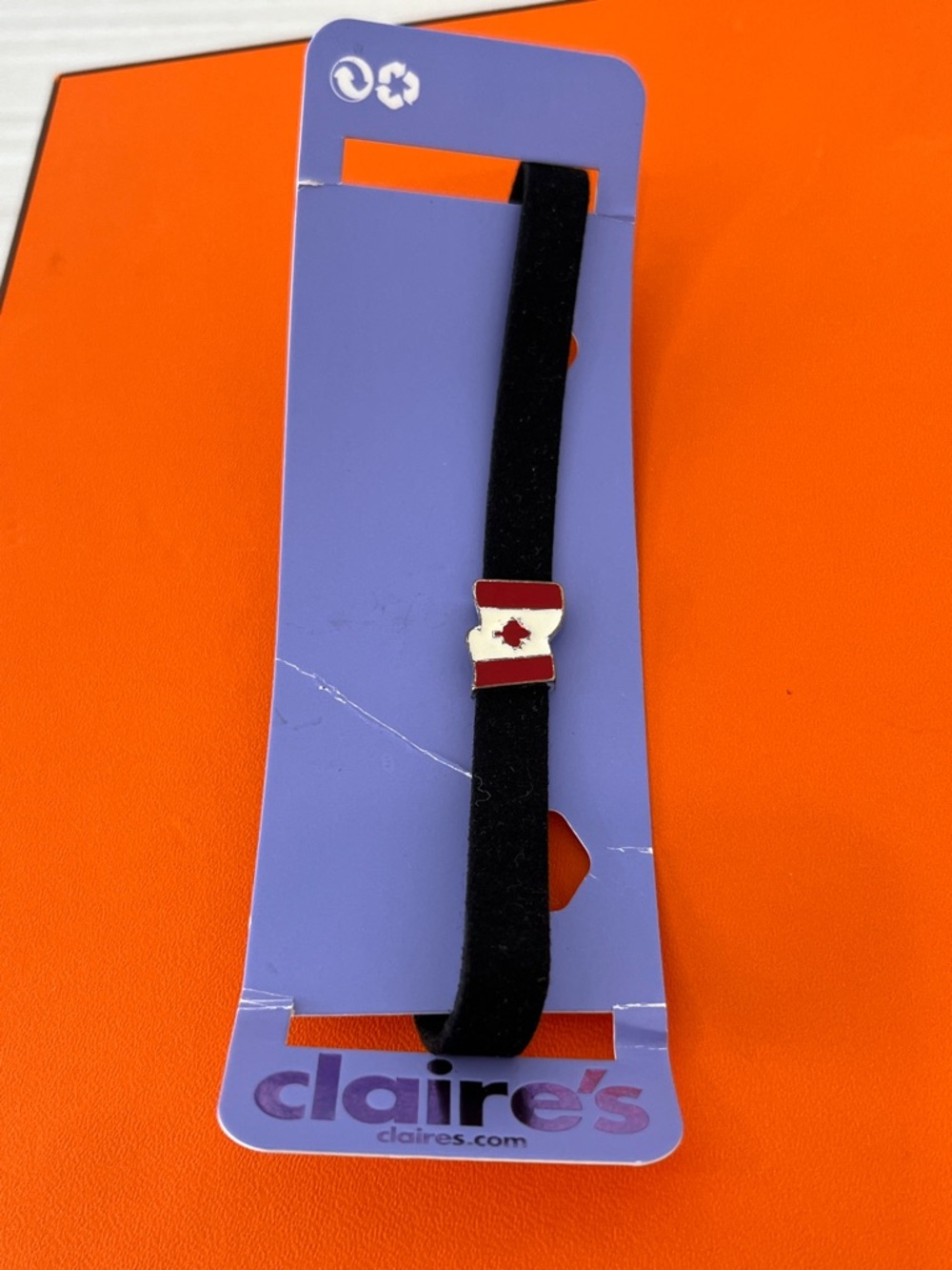 Claire's Black Velvet Choker with Canada Flag Charm